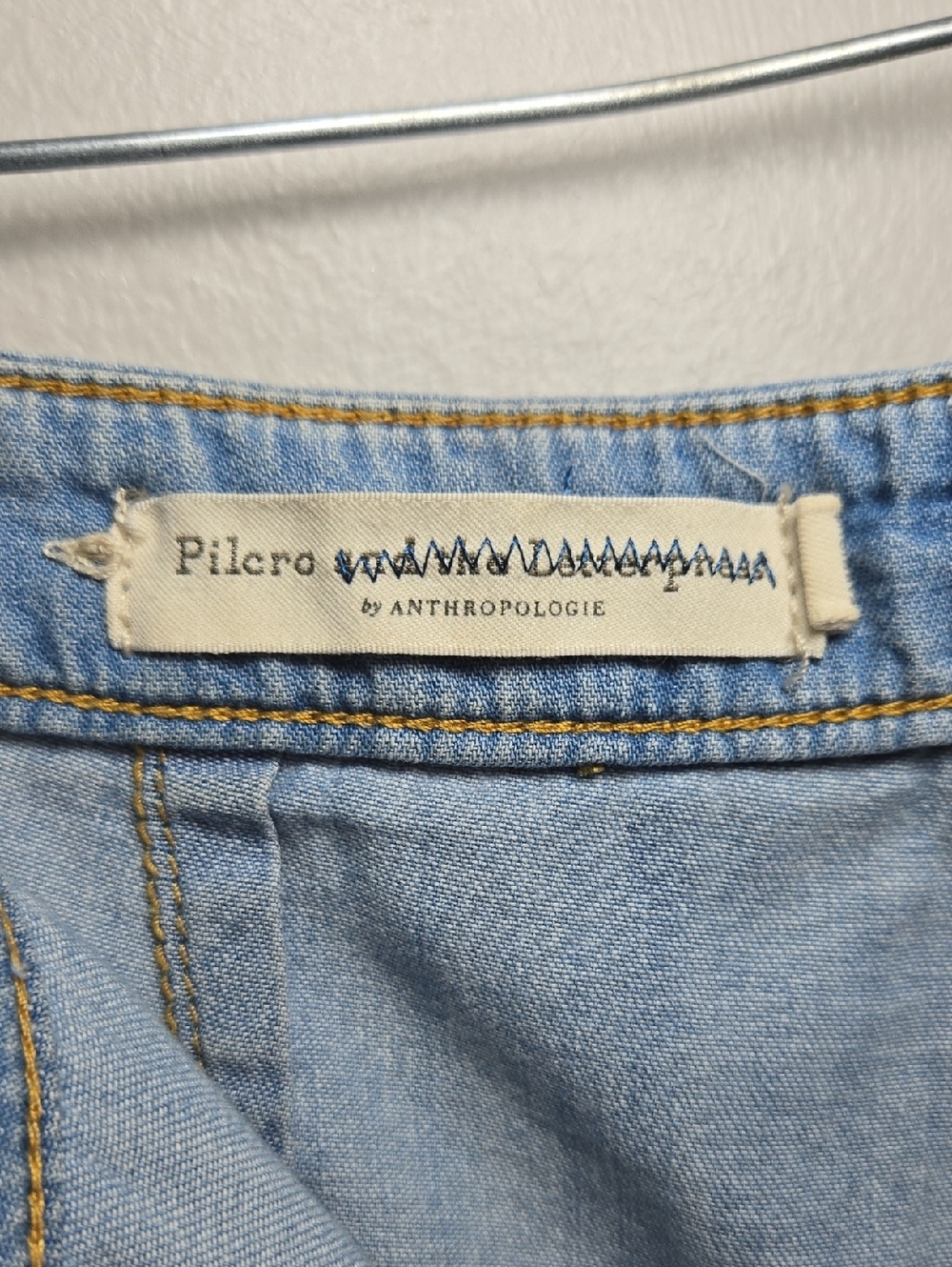 Pilcro Anthropologie Wide Leg Snap Hem Jeans Women’s Size 25 Lightweight Denim - Picture 10 of 12